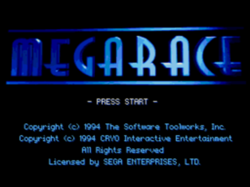 MegaRace title screen for Sega CD